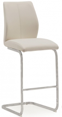 Vida Living Elis Taupe Faux Leather and Chrome Bar Stool (Sold in Pairs)