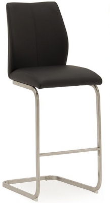 Image of Vida Living Irma Black Faux Leather Barstool (Sold in Pairs)