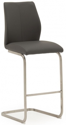 Image of Vida Living Irma Grey Faux Leather Barstool (Sold in Pairs)