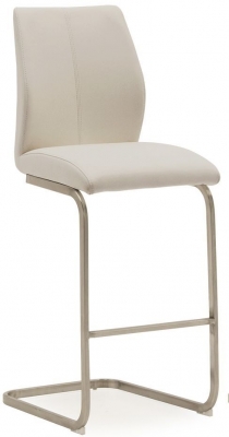 Vida Living Irma Taupe Faux Leather Barstool (Sold in Pairs)