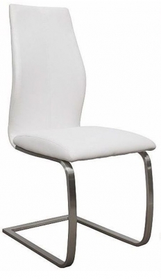 Image of Vida Living Irma White Faux Leather Dining Chair (Sold in Pairs)