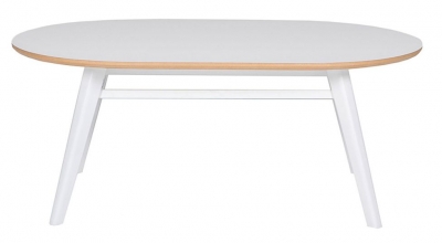Image of Vida Living Lotti White Oval Coffee Table