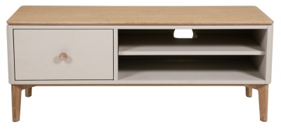 Product photograph of Vida Living Marlow Cashmere Oak Medium Tv Unit 120cm L With Storage For Television Upto 55inch To 59inch Plasma from Choice Furniture Superstore