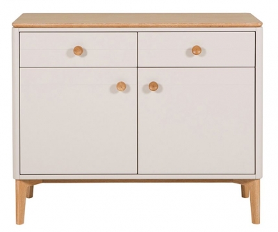 Image of Vida Living Marlow Cashmere Oak Small Sideboard, 81cm with 2 Door 2 Drawer