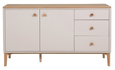 Product photograph of Vida Living Marlow Cashmere Oak Medium Sideboard 81cm With 2 Door 3 Drawer from Choice Furniture Superstore