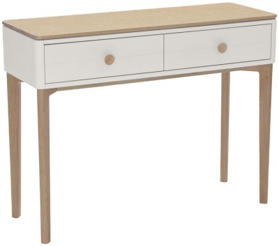 Product photograph of Vida Living Marlow Cashmere Oak 2 Drawer Console Table from Choice Furniture Superstore