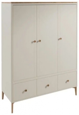 Product photograph of Vida Living Marlow Cashmere Oak 3 Door 3 Drawer Combi Wardrobe from Choice Furniture Superstore