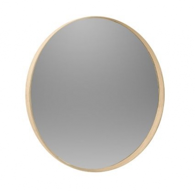 Product photograph of Vida Living Marlow Cashmere Oak Round Wall Mirror - 77cm X 77cm from Choice Furniture Superstore