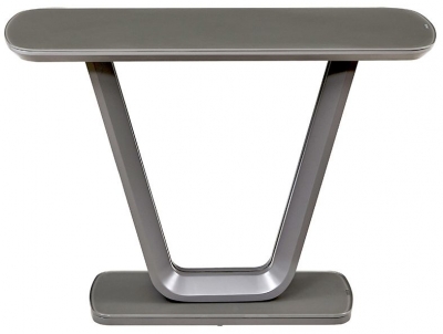 Product photograph of Vida Living Lazzaro Graphite Grey Matt Console Table from Choice Furniture Superstore