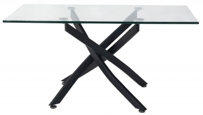 Product photograph of Vida Living Kacey Glass And Grey 120cm Dining Table from Choice Furniture Superstore