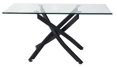 Product photograph of Vida Living Kacey Glass And Grey 160cm Dining Table from Choice Furniture Superstore