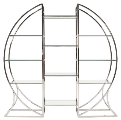 Product photograph of Vida Living Monica Glass And Silver Display Cabinet from Choice Furniture Superstore