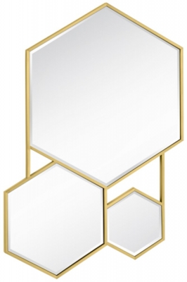 Product photograph of Vida Living Ezra Silver Hexagonal Mirror - 91 5cm X 61cm from Choice Furniture Superstore