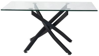 Clearance Vida Living Kacey Glass And Grey 160cm Dining Table 6 Seater Fss15579