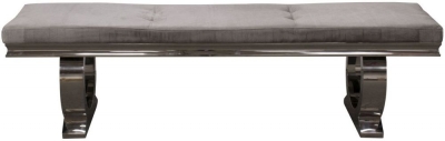 Product photograph of Vida Living Arianna Pewter Velvet Dining Bench from Choice Furniture Superstore