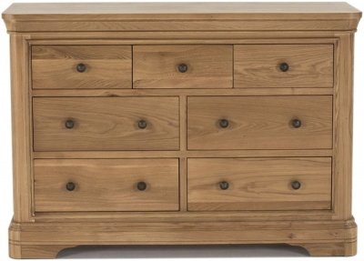 Product photograph of Vida Living Carmen Oak 7 Drawer Dressing Chest from Choice Furniture Superstore