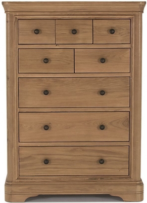 Product photograph of Vida Living Carmen Oak 8 Drawer Tall Chest from Choice Furniture Superstore