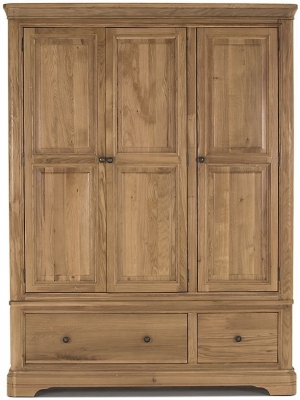 Product photograph of Vida Living Carmen Oak 3 Door Wardrobe from Choice Furniture Superstore