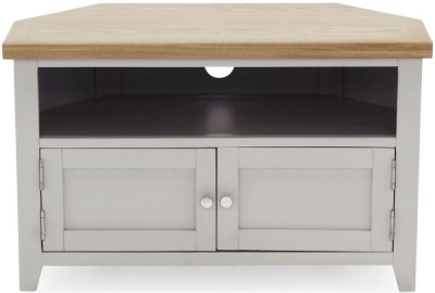 Product photograph of Vida Living Ferndale Grey Painted Corner Tv Unit from Choice Furniture Superstore