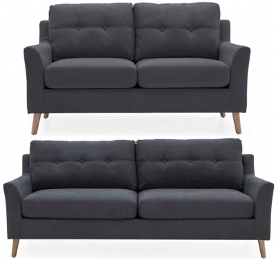 Image of Vida Living Olten Charcoal Fabric 3+2 Seater Sofa
