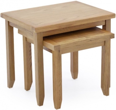 Product photograph of Vida Living Ramore Oak Nest Of Tables from Choice Furniture Superstore