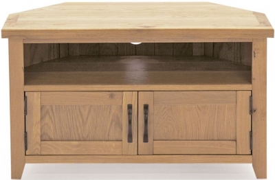 Product photograph of Vida Living Ramore Oak Corner Tv Unit from Choice Furniture Superstore