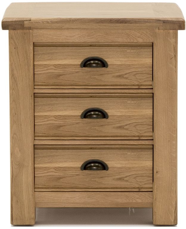 Vida Living Breeze Oak 3 Drawer Bedside Cabinet