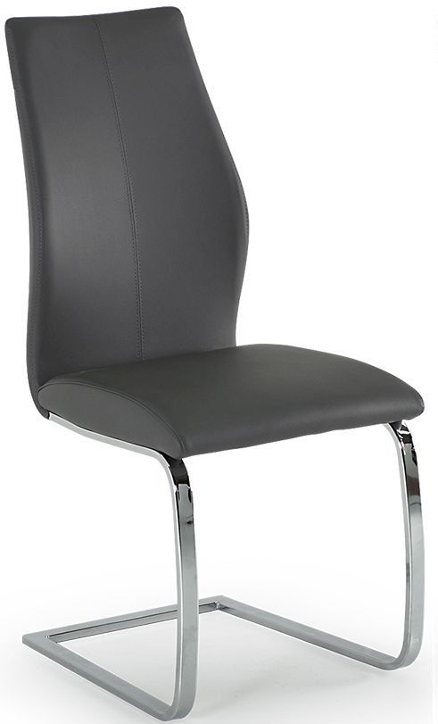 Vida Living Elis Grey Faux Leather and Chrome Dining Chair (Sold in Pairs)