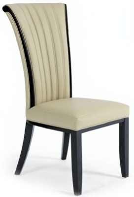 Product photograph of Eleanor Cream Bonded Leather Dining Chair Pair - Clearance Fs269 from Choice Furniture Superstore