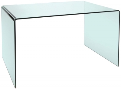 Product photograph of Clearance - Greenapple Pure Glass Arc Computer Desk - D653 from Choice Furniture Superstore