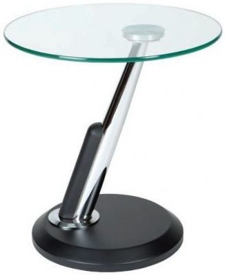 Clearance - Greenapple Dubai Lamp Table - Glass and Black - FS114