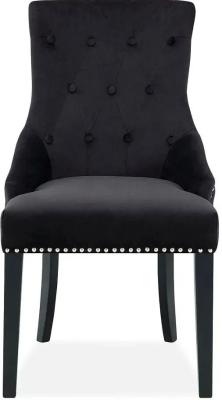 Product photograph of Clearance - Set Of 4 Lion Knockerback Back Black Velvet Fabric Dining Chair - Fs270 71 from Choice Furniture Superstore