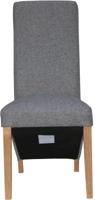 Clearance - Light Grey Fabric Wave Back Fabric Dining Chair (Sold in Pairs) - FS378