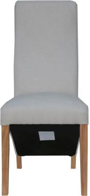 Product photograph of Clearance - Natural Fabric Wave Back Fabric Dining Chair Sold In Pairs - Fs376 from Choice Furniture Superstore