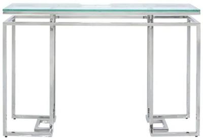 Clearance - Fairbanks Glass and Chrome Console Table - FS503