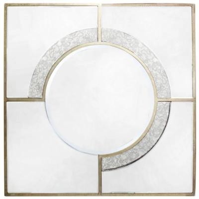 Clearance - Angelo Antique Square Wall Mirror - 90cm x 90cm - 713