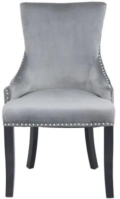 Product photograph of Clearance - Geismar Grey Velvet Diamond Ring Knockerback Dining Chair Sold In Pairs - Fs123 from Choice Furniture Superstore