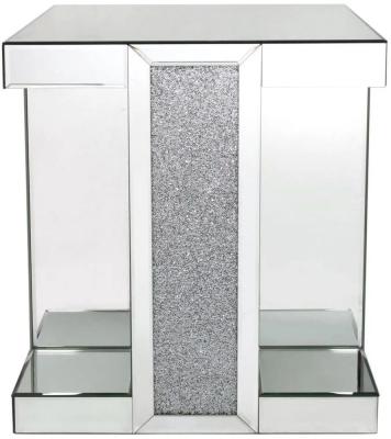 Clearance - Naro Mirrored Square End Table - B71