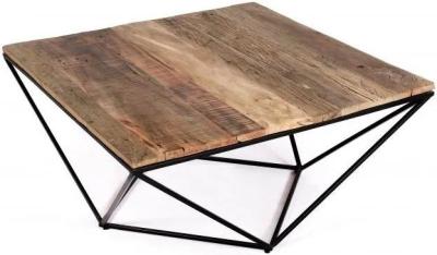 Product photograph of Clearance - The Cosgrove Collection Industrial Large Square Coffee Table With Geometric Frame - Fss14151 from Choice Furniture Superstore