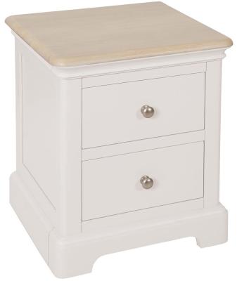 Clearance Cromwell Grey Mist Painted 2 Drawer Bedside Cabinet Fss15202