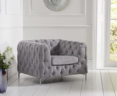 Clearance Alicia Grey Plush Fabric Armchair Fs374