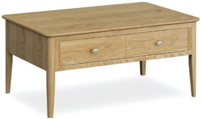 Clearance - Shaker Oak Coffee Table, Storage with 2 Drawers - B70