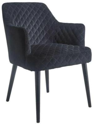Clearance Kirk Black Velvet Dining Chair Sold In Pairs B35