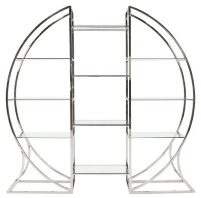 Image of Clearance - Vida Living Monica Glass and Silver Bookcase - FSS15223