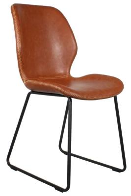 Clearance Set Of 2 Callum Brown Leather Dining Chair Fss15486