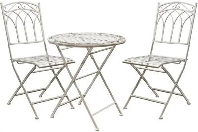 Clearance Burano White Painted Metal Outdoor Garden Bistro Set Fss15526