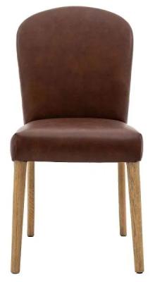 Clearance Set Of 2 Hinton Antique Brown Leather Dining Chair Fss15577