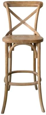 Clearance Reclaimed Elm Crossback Bar Stool Fss15612