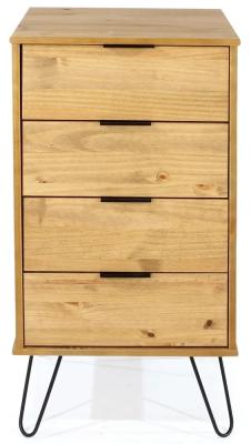 Clearance Augusta Pine 4 Drawer Narrow Chest With Hairpin Legs Fss15605