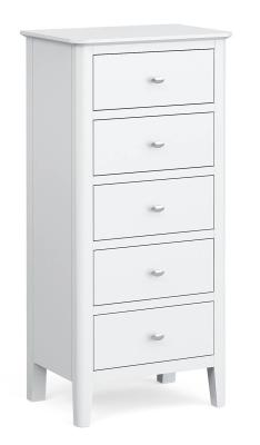 Clearance Hampstead White Painted 5 Drawer Tallboy Chest Fss205